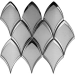 White Deco Fan Glass Mosaic Tile