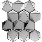 White Deco Hex Glass Mosaic Tile