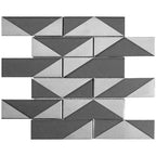 Gray Deco Brick Glass Mosaic Tile
