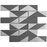 Gray Deco Brick Glass Mosaic Tile