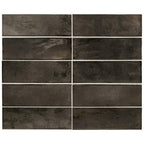 Luna Black 2.5x8 Ceramic Subway Tile | Tile Club