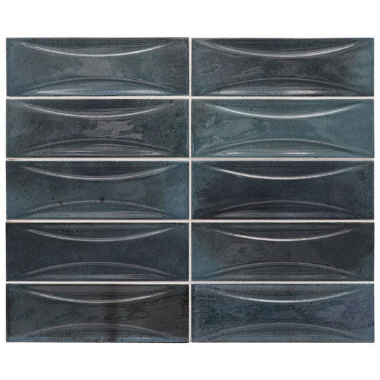 Luna Arc Blue 2.5x8 Decorative Ceramic Subway Tile