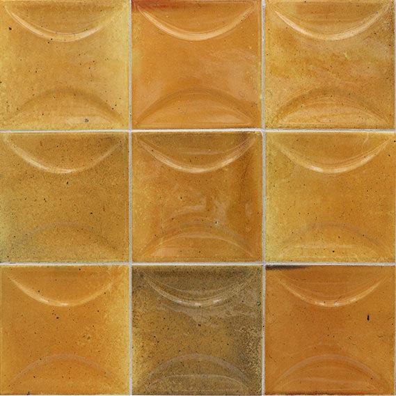 Luna Arc Caramel 4x4 Ceramic Square Tile Backsplash and Shower