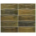 Luna Arc Olive 2.5x8 Ceramic Subway Tile | Tile Club