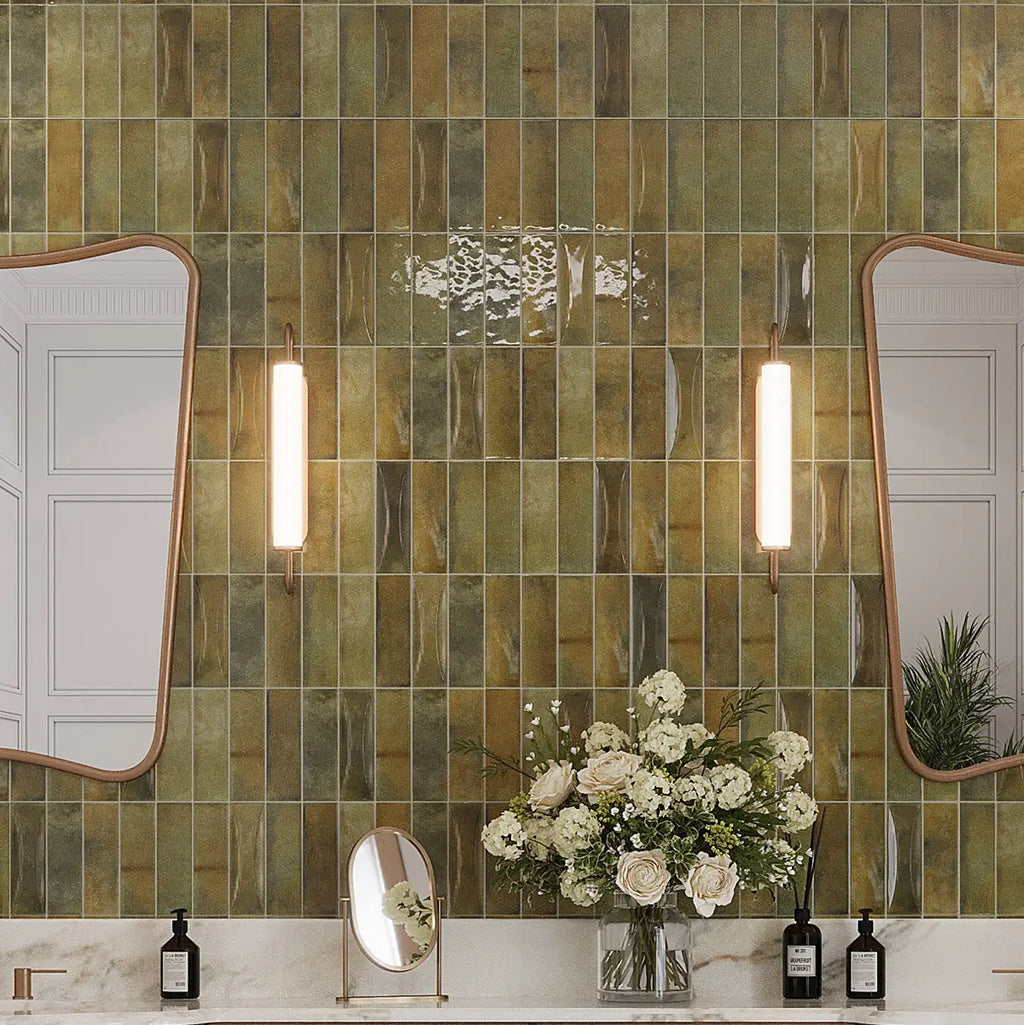 Luna Olive 2.5x8 Ceramic Subway Tile | Tile Club