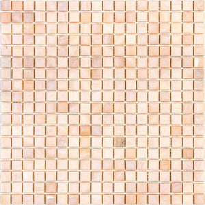 Sherbert Peach Glass Squares Tile Sample