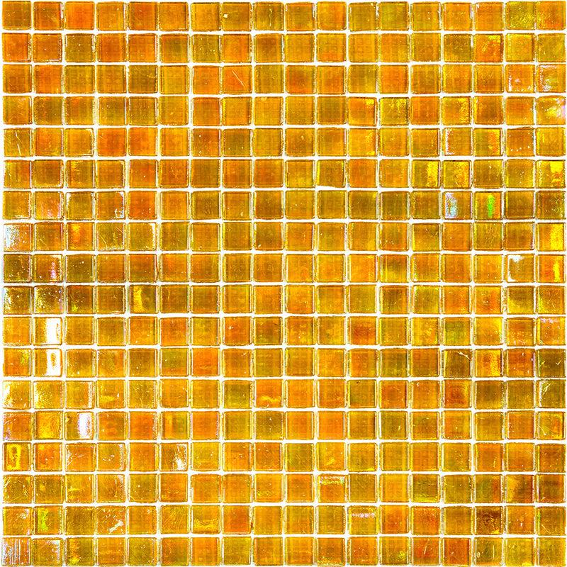 Topaz Pearlescent Squares Glass Tile Sample