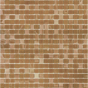 Caramel Brown Squares Glass Tile Sample
