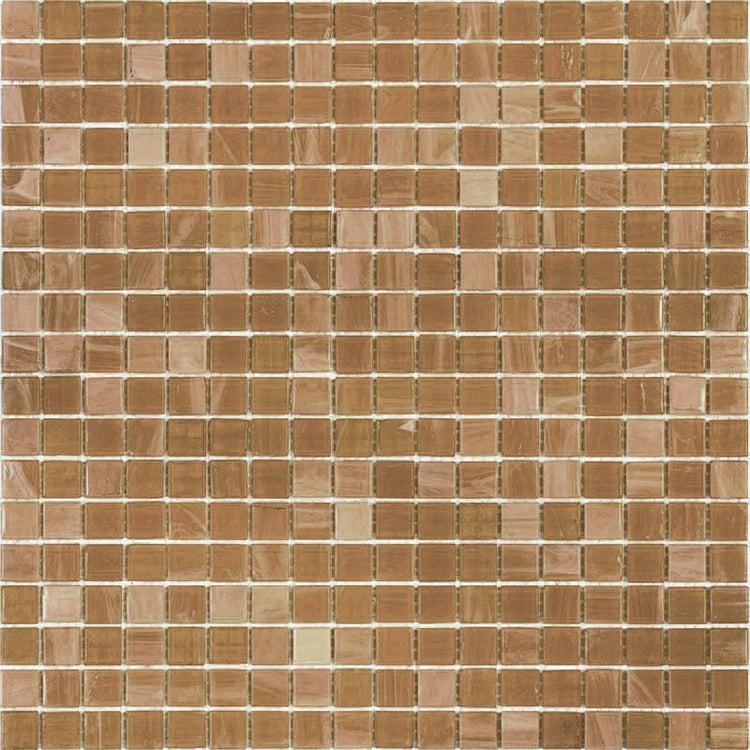 Caramel Brown Squares Glass Tile Sample