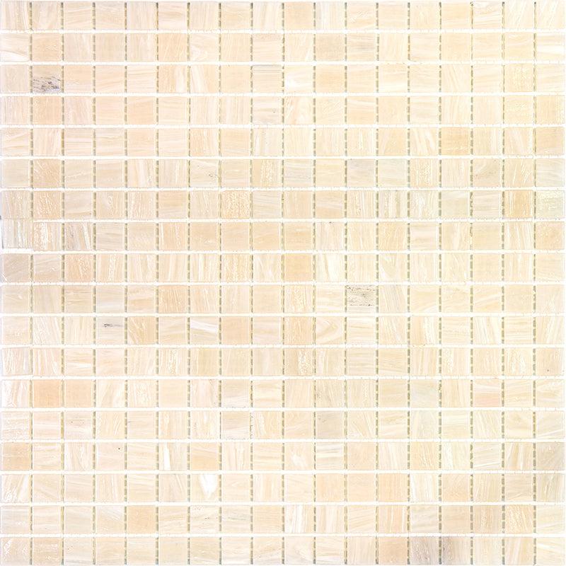 Alabaster Cream White Squares Glass Tile