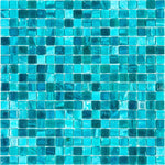 Lake Blue Mixed Squares Glass Tile