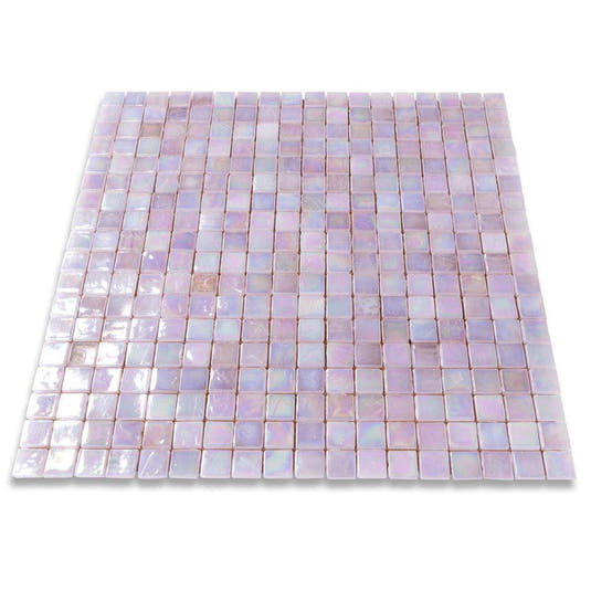 Pearlescent Sheer Pink and Purple Glass Pool Tile | Tile Club