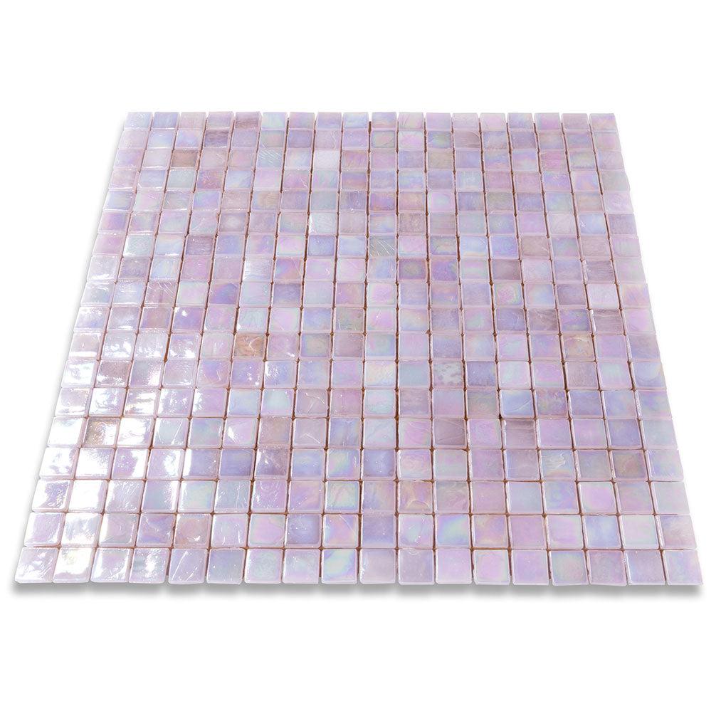 Pearlescent Sheer Pink and Purple Glass Pool Tile | Tile Club