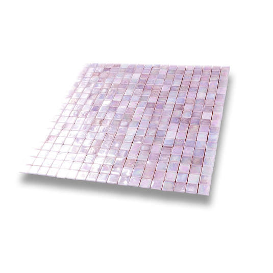 Pearlescent Sheer Pink and Purple Glass Pool Tile | Tile Club