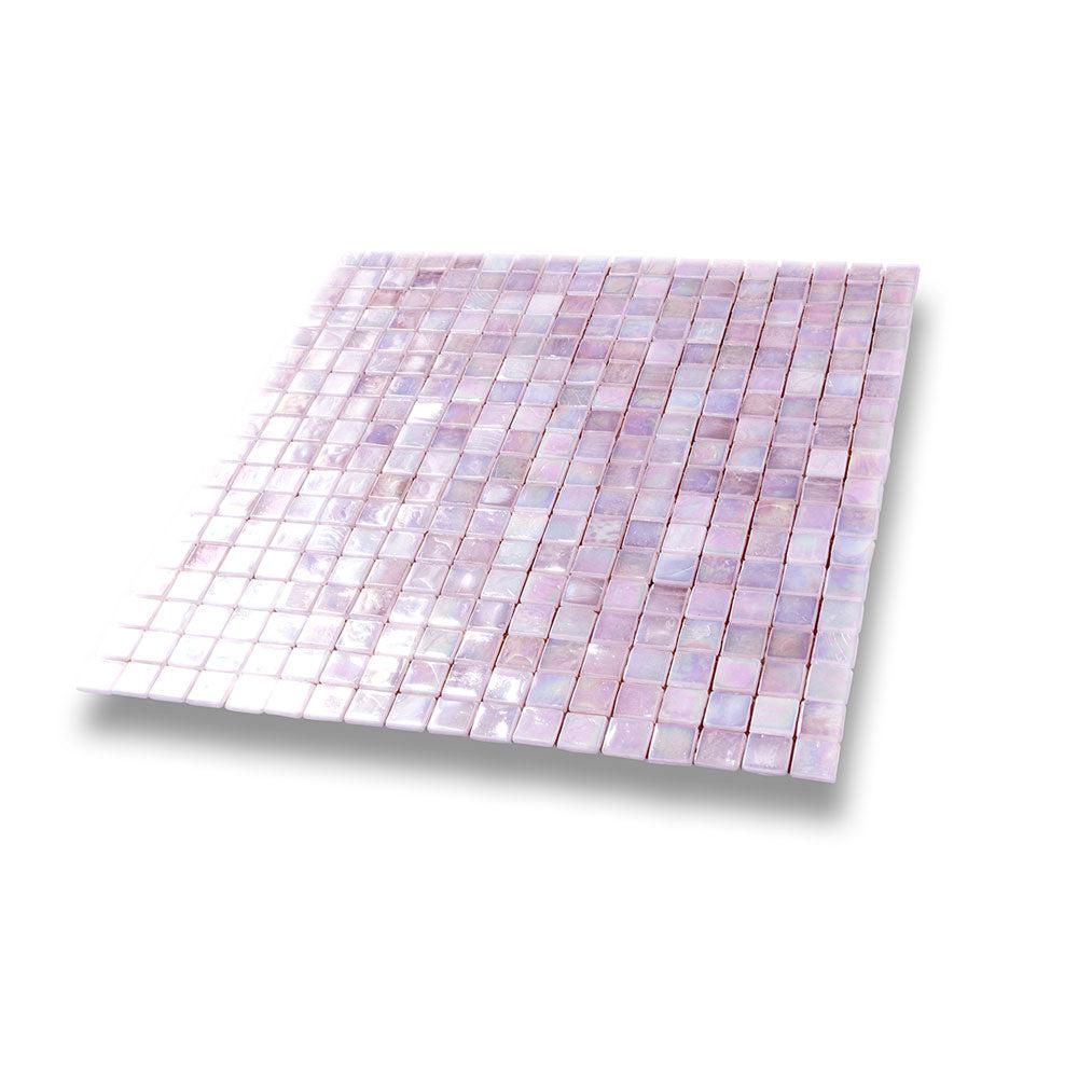 Pearlescent Sheer Pink and Purple Glass Pool Tile | Tile Club