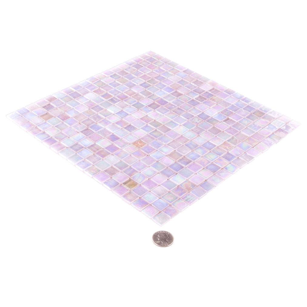Pearlescent Sheer Pink and Purple Glass Pool Tile | Tile Club