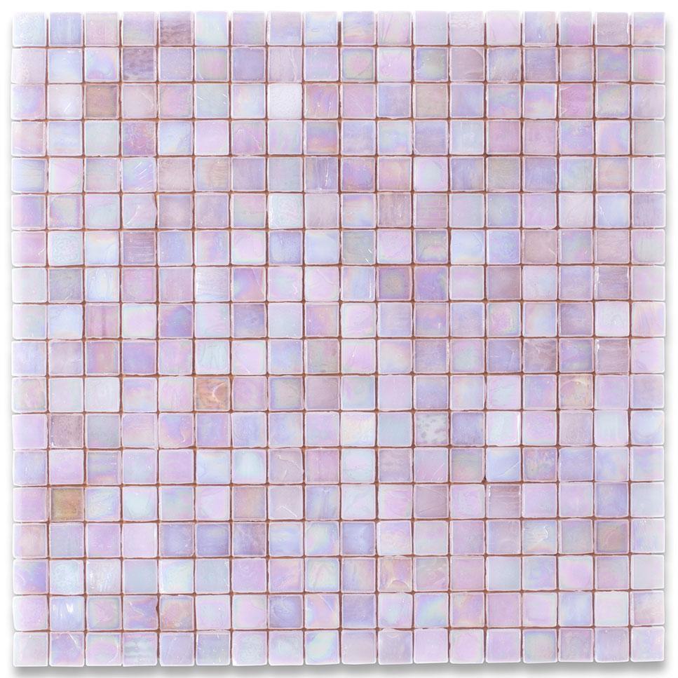 Pearlescent Sheer Pink and Purple Glass Pool Tile Sample