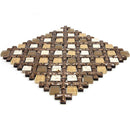 Beige Cross And Travertine With Glass Squares Mosaic Tile | Tile Club