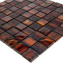 Brown Foil And Frosted Square Mosaic Tile | Tile Club