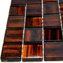 Brown Foil And Frosted Square Mosaic Tile | Tile Club