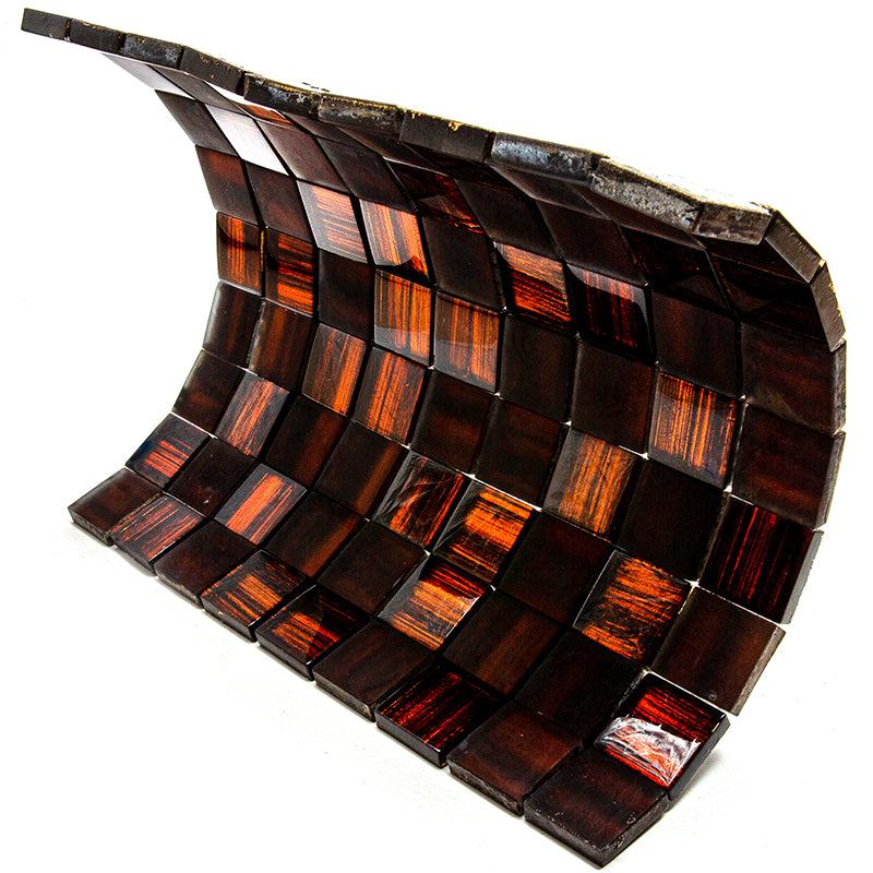 Brown Foil And Frosted Square Mosaic Tile | Tile Club