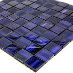 Purple Foil Glossy And Frosted Square Glass Mosaic Tile | Tile Club