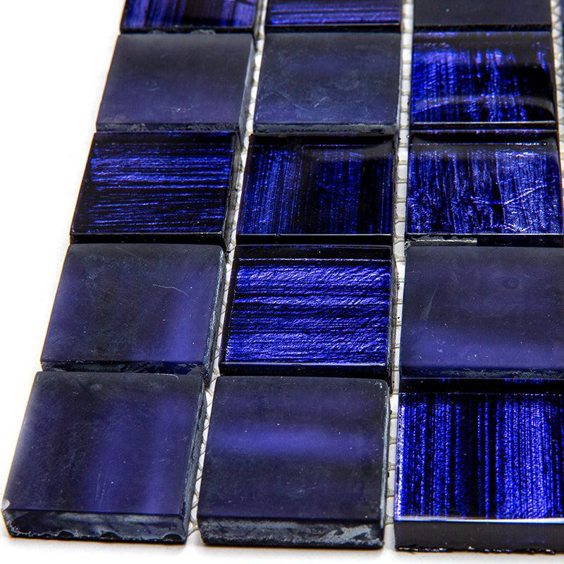 Purple Foil Glossy And Frosted Square Glass Mosaic Tile