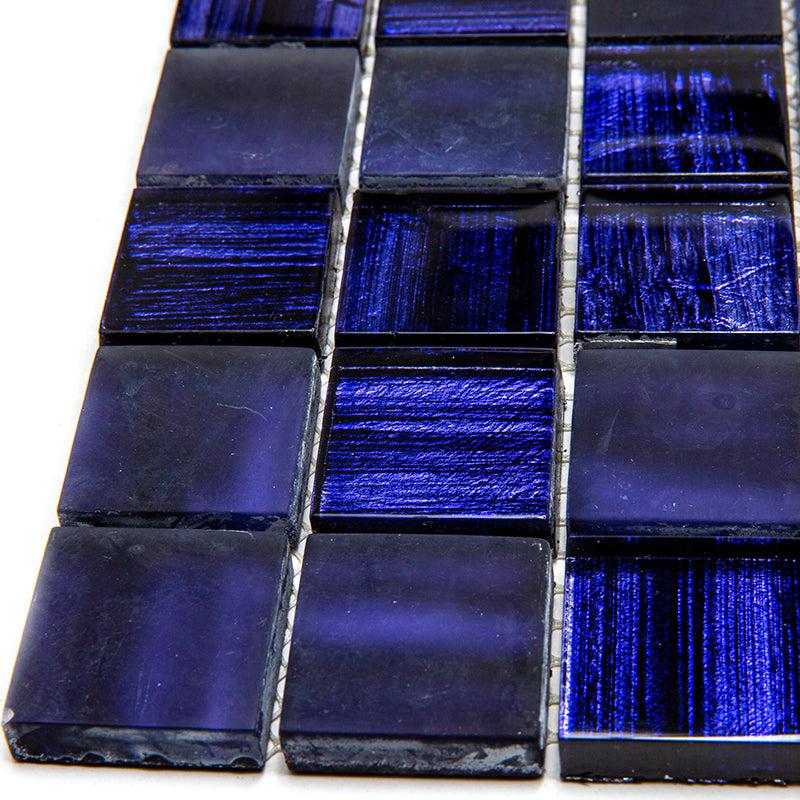Purple Foil Glossy And Frosted Square Glass Mosaic Tile | Tile Club