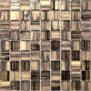 Charcoal Foil And Frosted Square Mosaic Tile Sample
