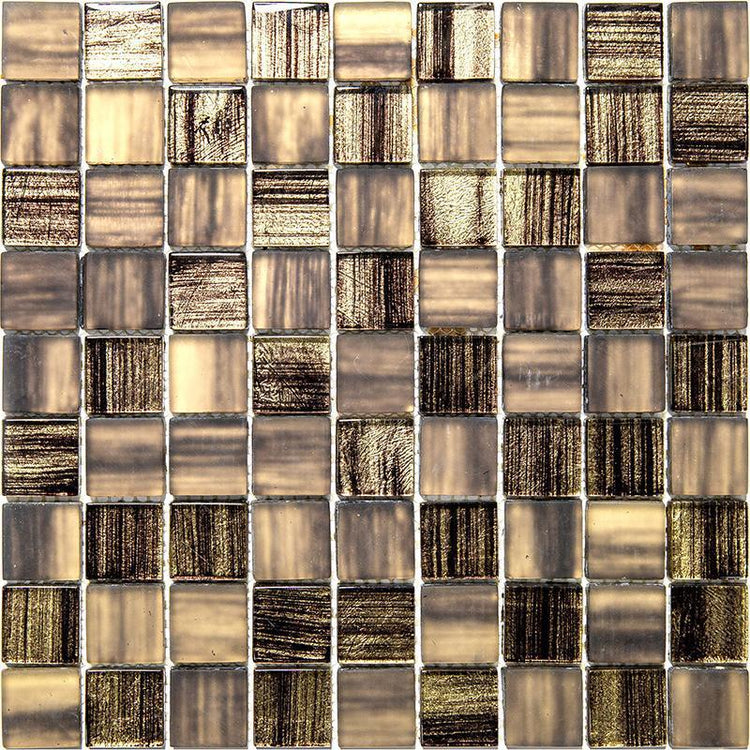 Charcoal Foil And Frosted Square Mosaic Tile Sample