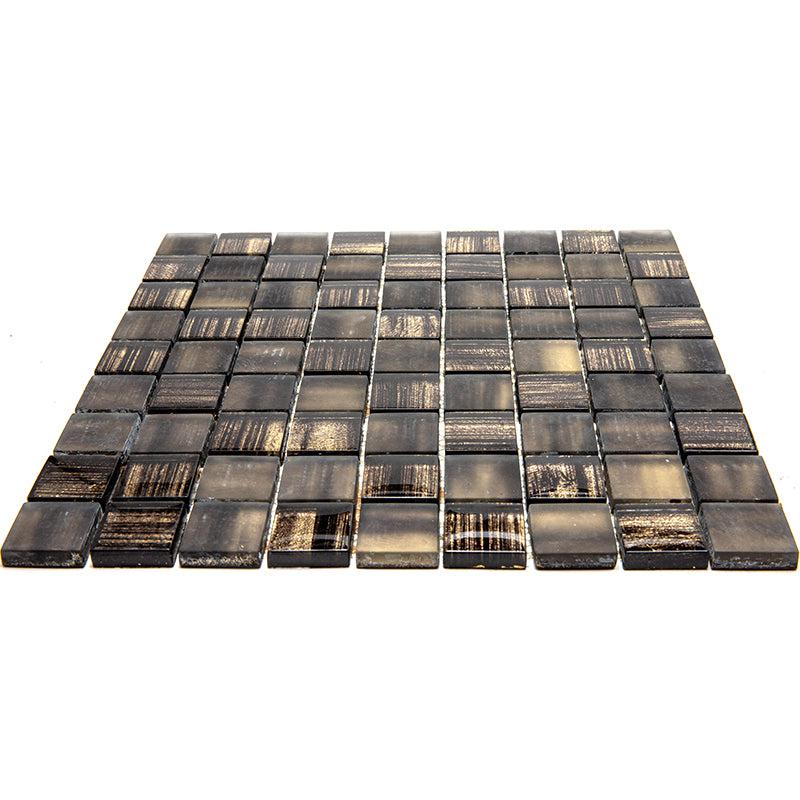 Charcoal Foil And Frosted Square Mosaic Tile | Tile Club