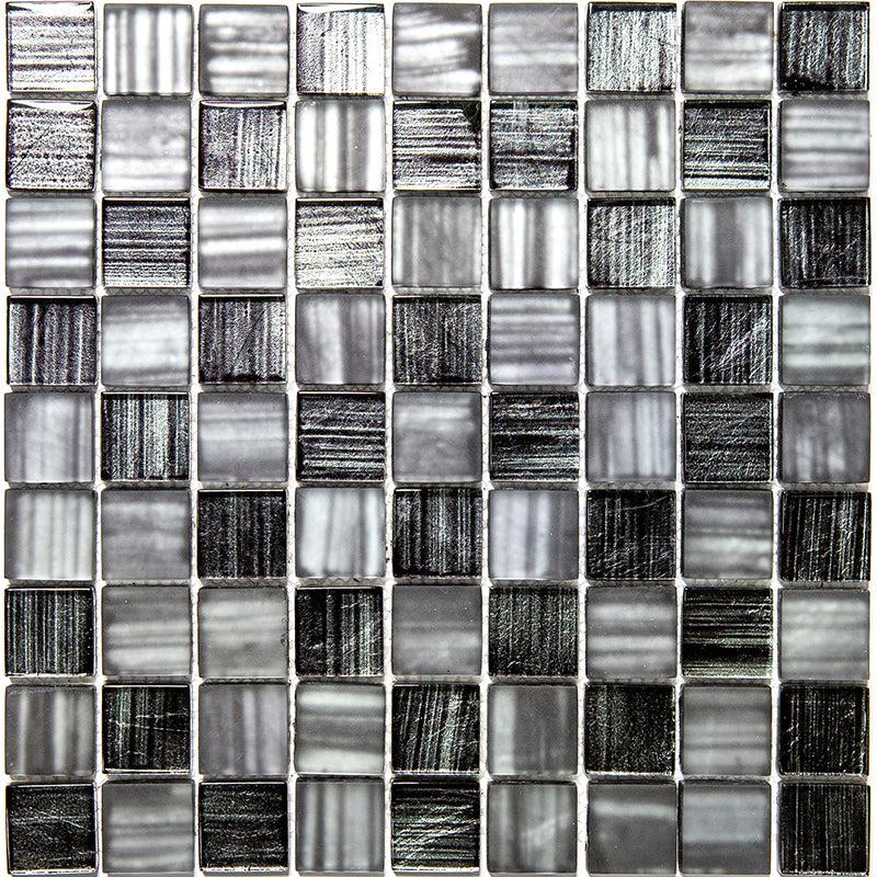 Ash Foil Glossy And Frosted Square Mosaic Tile | Tile Club