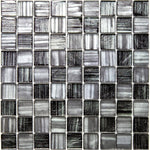 Ash Foil Glossy And Frosted Square Mosaic Tile