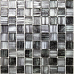 Ash Foil Glossy And Frosted Square Mosaic Tile Sample