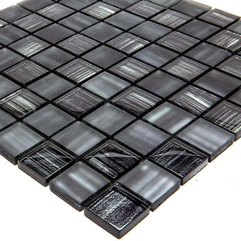 Ash Foil Glossy And Frosted Square Mosaic Tile | Tile Club