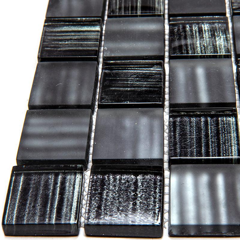 Ash Foil Glossy And Frosted Square Mosaic Tile | Tile Club