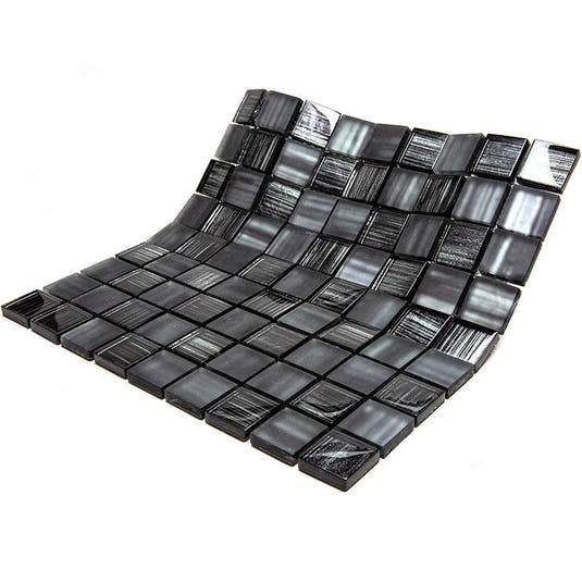Ash Foil Glossy And Frosted Square Mosaic Tile | Tile Club