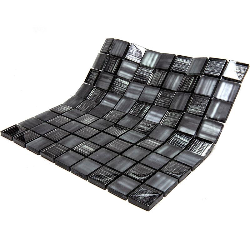 Ash Foil Glossy And Frosted Square Mosaic Tile | Tile Club