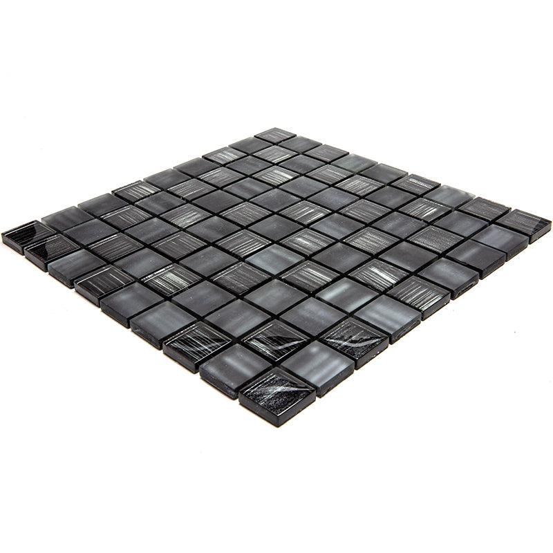 Ash Foil Glossy And Frosted Square Mosaic Tile