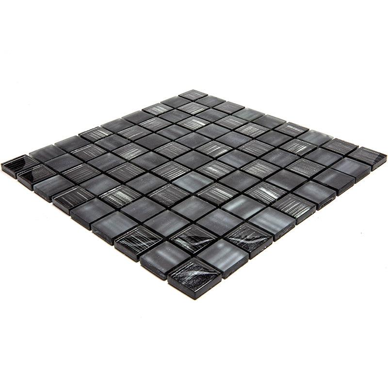 Ash Foil Glossy And Frosted Square Mosaic Tile | Tile Club