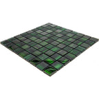 Emerald Green Foil And Frosted Square Mosaic Tile | Tile Club