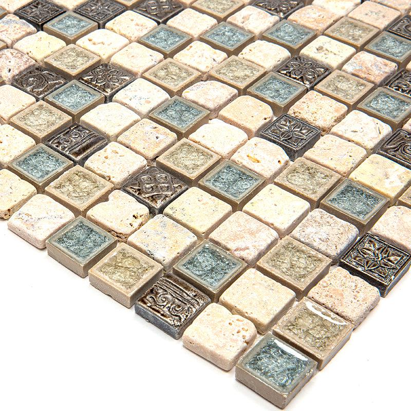 Eclectic Travertine Square Mosaic Tile | Tile Club