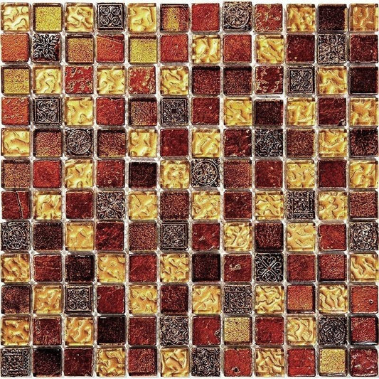 Eclectic Firehouse Square Mosaic Tile Sample