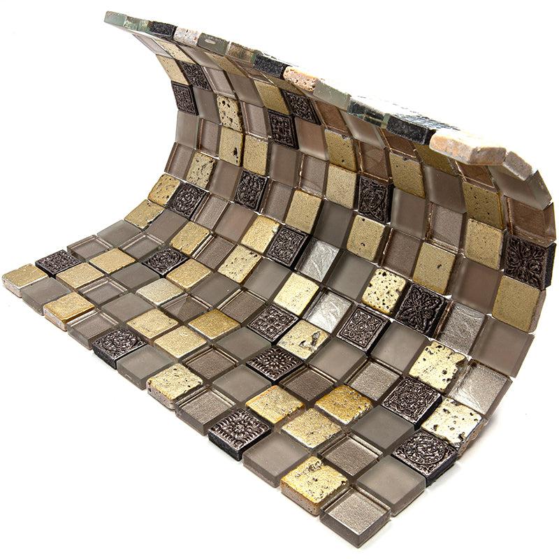 Eclectic Glass Square Mosaic Tile
