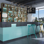 Teal Buttons Porcelain Penny Round Tile | Tile Club