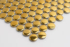 Metallic Gold Buttons Porcelain Penny Round Tile | Tile Club