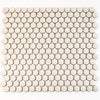 Glossy Cream Buttons Porcelain Penny Round Tile
