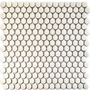 Glossy Cream Buttons Porcelain Penny Round Tile