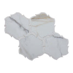 Wavy Hex Calacatta Gold & Thassos Mosaic Tile Sample