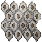 Evil Eye Wooden Beige Marble Mosaic Tile Sample